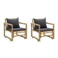 thumbnail image 1 of vidaXL Garden Chairs with Cushions 2 pcs Bamboo, 1 of 5