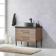 thumbnail image 3 of Trento 36" Black Sintered Stone Top Concrete Sink North American Oak Bath Vanity, 3 of 13