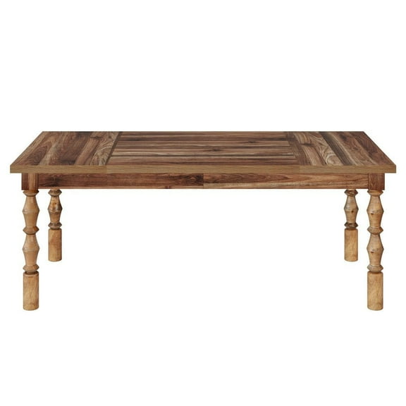 Resenkos 62-inch Wooden Kitchen Table, Carved Legs, Seating 4-6, Durable & Stylish Home Dining Solution, Walnut