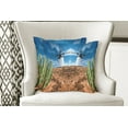 thumbnail image 4 of Ambesonne Nature Throw Pillow Cover 2 Pack, Windmill and Exotic Cactus, 20", Blue and Brown, 4 of 6