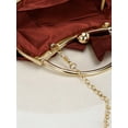 thumbnail image 2 of Women's Elegant Ruffle Evening Clutch Bag with Metal Handle, Floral Inspired Handbag for Wedding Party Prom, 2 of 8