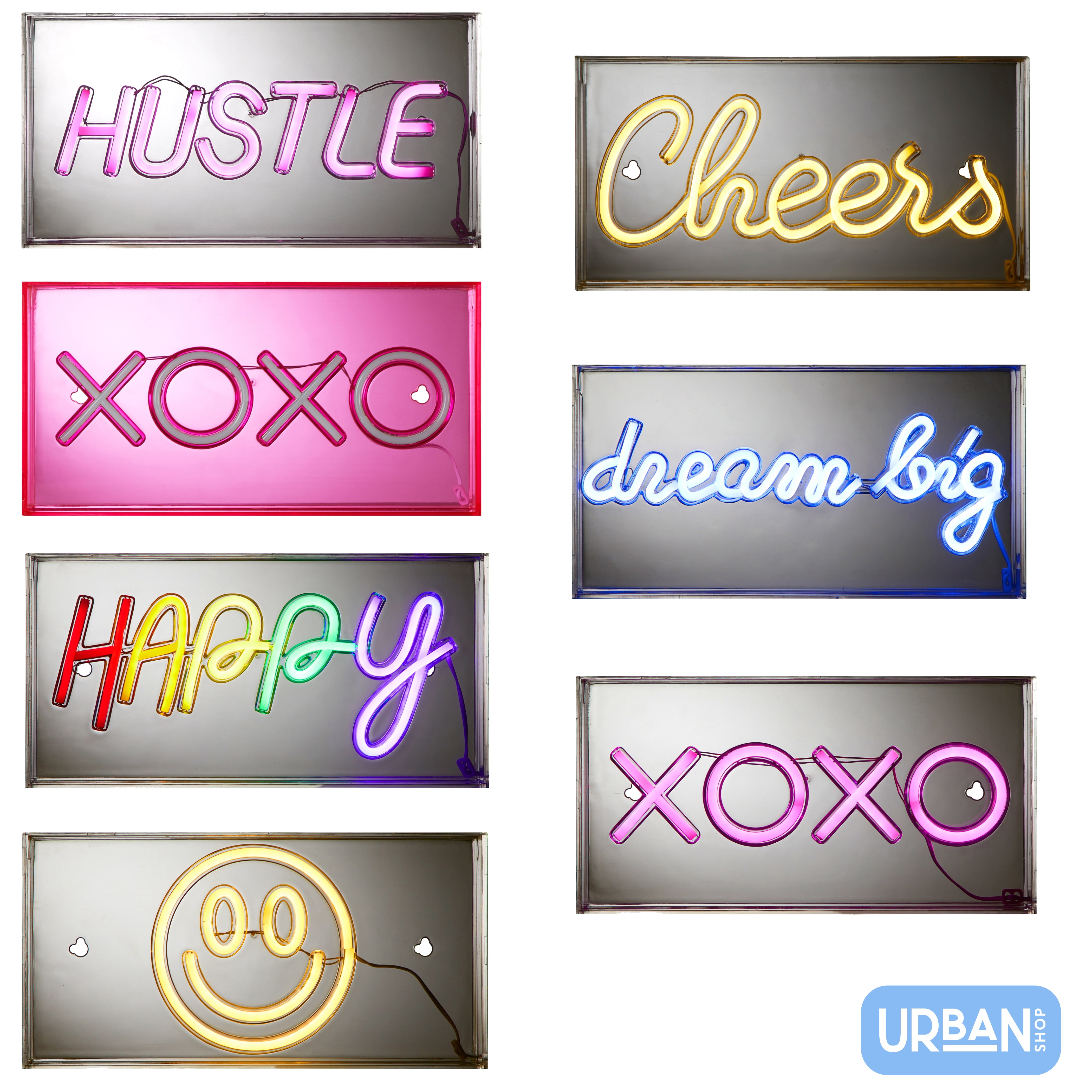 Urban Shop LED Neon Dream Big Clear Acrylic Box, Cool White