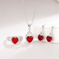 thumbnail image 5 of Valentine Heart Necklace Pendant Earrings Ring Jewelry Set For Women And Girls, 5 of 5