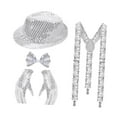thumbnail image 2 of Milageto Disco Cowboy Hat Sequins Fedora Hat for Festival Stage Performance Men Women A, 2 of 8