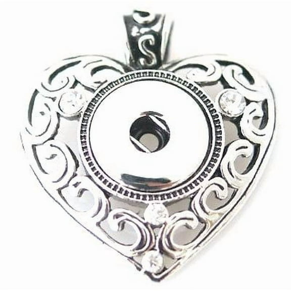 Pendant Interchangeable DIY Ginger Snaps Heart fit for 18mm Snap Button