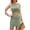Sage, variant on Women's Cutout Round Neck Sleeveless Mini Dress with Ninety Five Percent Polyester and Five Percent Elastane Chic