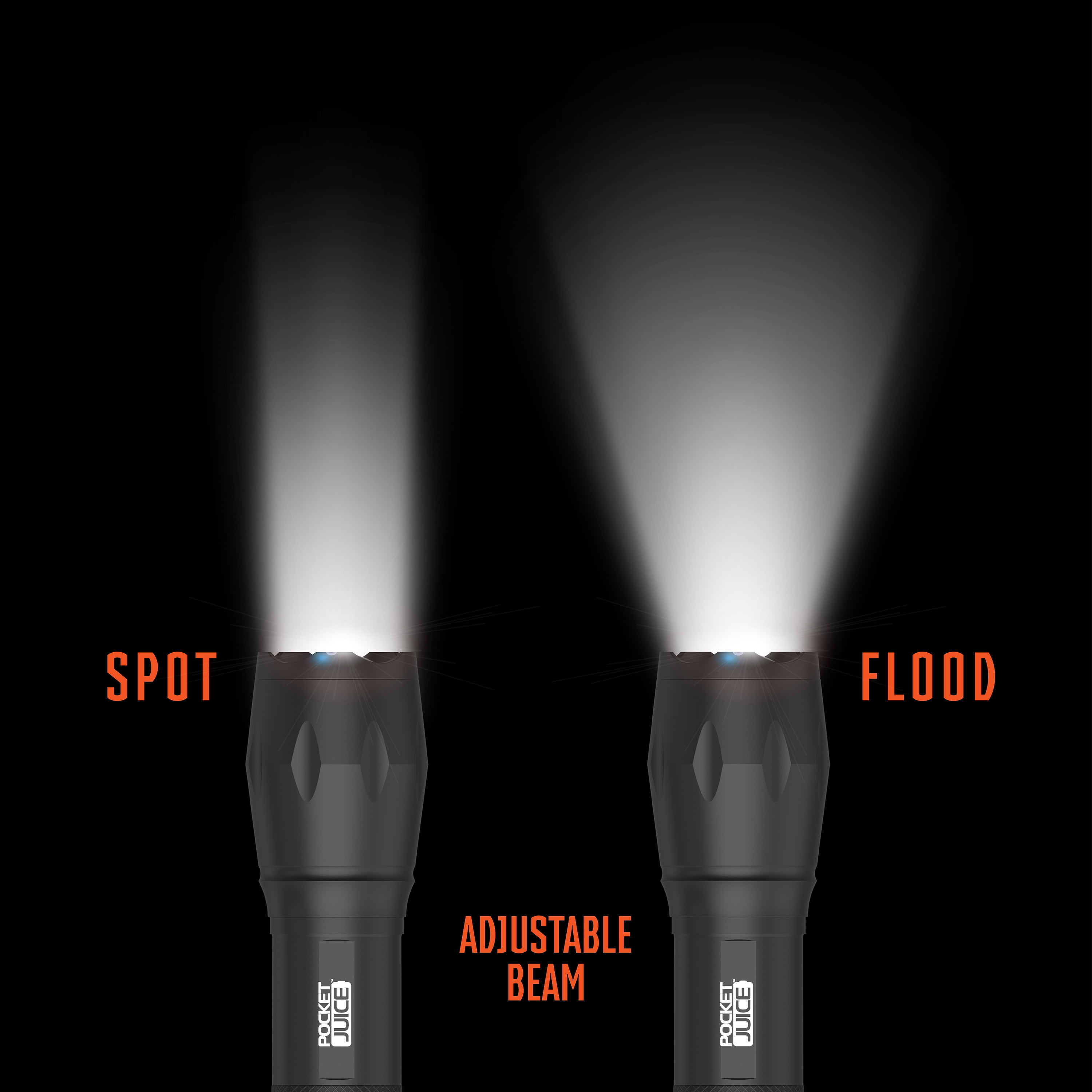 Pocket Juice 5K, 5000mAh Flashlight Portable Charger and Power Bank, Black