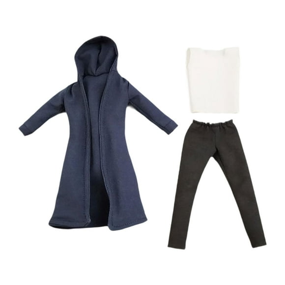 3 piezas de abrigo y pantalón a escala 1:12, accesorios de moda para muñecas en miniatura de 15 cm, para vestir figuras masculinas.