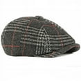 thumbnail image 2 of SikaFu Autumn Winter Wool Hat Flat Cap Retro Plaid Men Women Octagonal Newsboy Cap Plaid Artist Painter Hat Men Women Beret Cap, 2 of 6