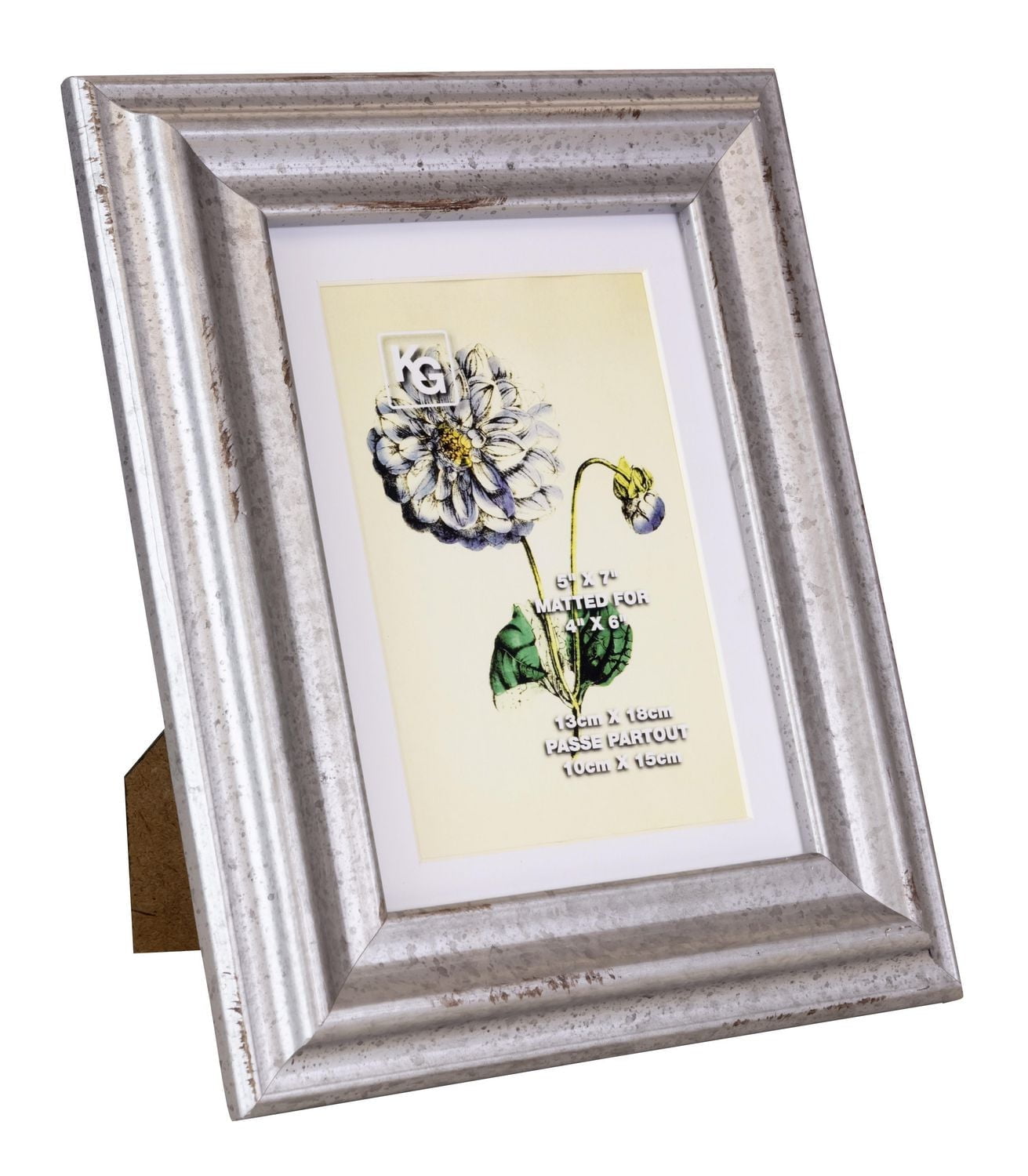 kieragrace KG Jean Photo Frame – 5-Inch by 7-Inch, Distressed Metal Effect Wood, 3-Pack