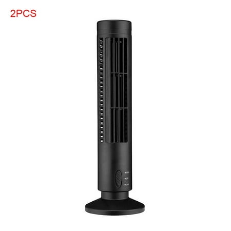 

GeweYeeli 2PCS Tower Fan Adjustable USB Cooling Fan Standing Bladeless Floor Air Cooler for Home Office Black