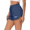 thumbnail image 5 of cocolona Womens Summer Casual Loose Athletic Shorts Solid Color Elastic Waist Drawstring Gym Running Shorts with Pocket, 5 of 5
