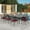 Chili Red, variant on 9-Piece Patio Dining Set for 8, All Weather Cast Aluminum Outdoor Funiture Table and Chairs Set - 94.5" Rectangular Table and 8 Dining Chairs, 2" Umbrella Hole