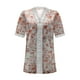 thumbnail image 3 of ICHUANYI Clearance Women Fashion Summer Sexy Fold Printed Regular Women Short Sleeves V Neck Button(Orange, M) ICHUANYI WER2023080802995, 3 of 5