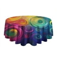 thumbnail image 5 of Colorful Tie Dye Circular Spiral Pattern Round Tablecloth 60"x60",Wrinkle Wipeable Table Cloth for Kitchen Dining Room Picnic Patio Party, 5 of 6