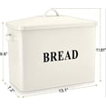 thumbnail image 2 of Extra Large Cream Bread Box with Lid, Metal Bread Storage Container for Farmhouse Kitchen Countertop, 13.1” X 11.81” X 7.2” Inches for Holding 2+ Loaves, Indoor & Outdoor Use, 2 of 3