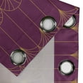 thumbnail image 4 of Ambesonne Art Deco Grommet Curtain, Purple Simple Vintage Grid, 50"x60", Purple and Sand Brown, 4 of 5