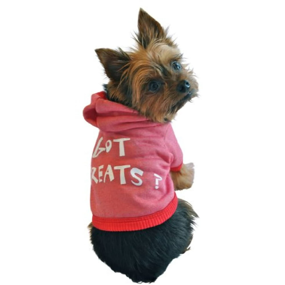 Ruff Ruff and Meow Dog Hoodie, Got Treats?, Red, ExtraSmall Walmart