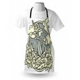 thumbnail image 3 of Anchor Apron Anchor and Roses Antique Monochrome Clouds Bird Wings Old Style Sketching Print, Unisex Kitchen Bib Apron with Adjustable Neck for Cooking Baking Gardening, Eggshell Grey, by Ambesonne, 3 of 3