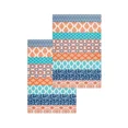 thumbnail image 3 of Bohemian Geometric Stripe Orange Blue Turquoise Tea Towels Absorption Walf Checks Kitchen Cleaning Towel Cloth Napkins Dish Rags, 3 of 7