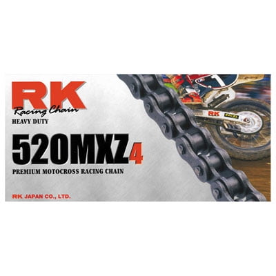 RK Racing Chain 520MXZ4-76 Steel 76-Link Heavy Duty Chain with Connecting Link RK Racing Chain 520MXZ4-76 Steel 76-Link Heavy Duty Chain with Connecting Link
