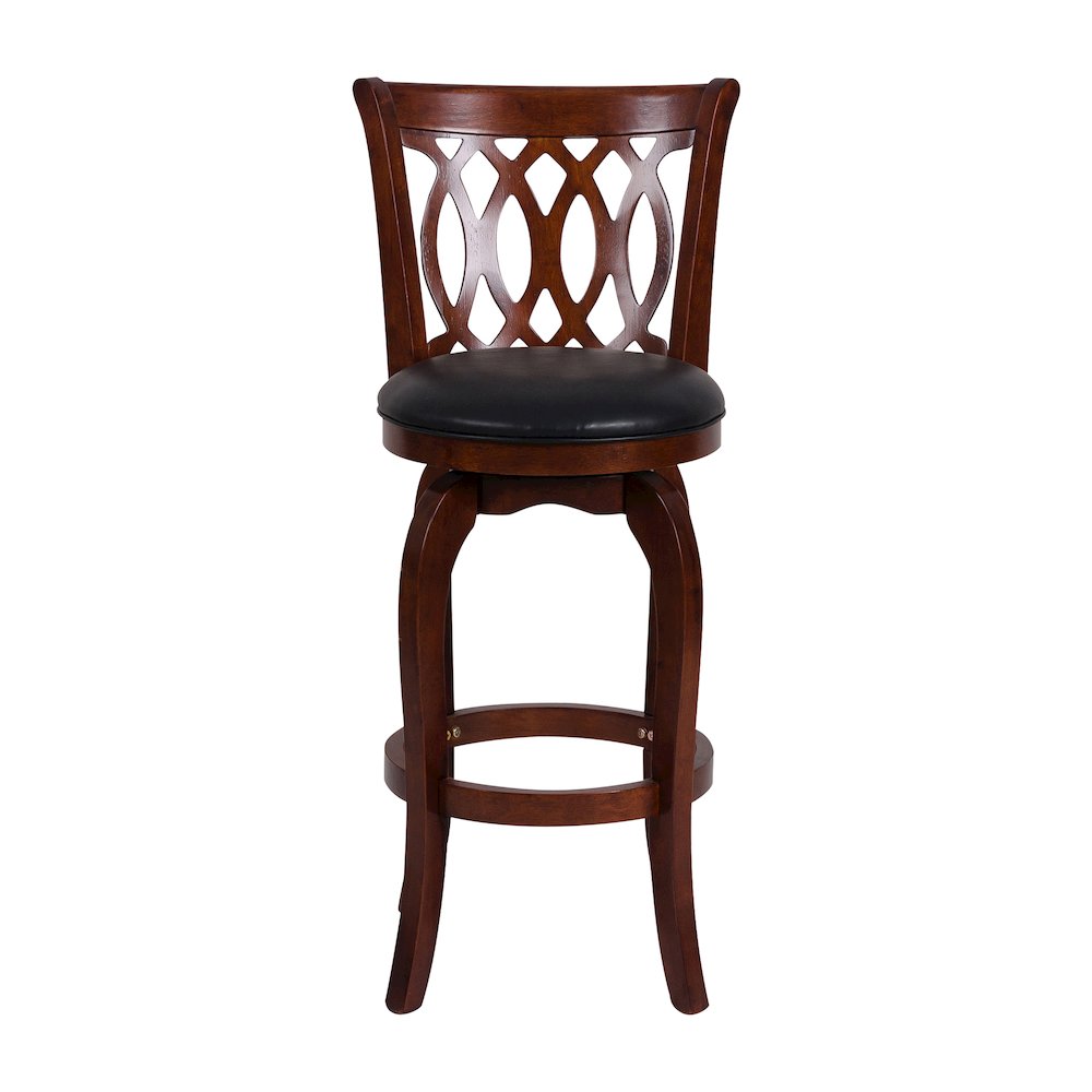 Edmond Swivel Bar Stool in Dark Cherry Finish