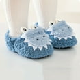 thumbnail image 4 of Gubotare Girls Boys Home Slippers Warm Dinosaur House Slippers for Toddler Winter Indoor shoes (Blue,5.5), 4 of 4