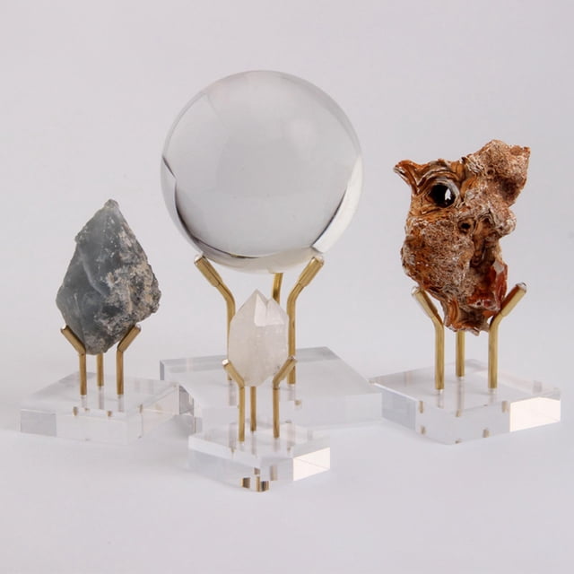 Soportes de Exhibición de Acrílico CUTICAT 3 para Minerales Piedras de Ágata