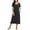 B-Black, variant on Nightgowns for Women Full Length Half Sleeve Lounge Dress Maxi Loungewear Comfy House Dress with Pockets