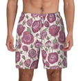 thumbnail image 2 of Picia Rose Flowers pattern Mens Swim Trunks with Compression Liner Stretch Beach Shorts Quick Dry with Zipper Pockets No-Chafing Board Shorts-Large, 2 of 9