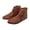 Brown, variant on Men's Renaissance Ankle Boots, Lace-Up Round Toe Low Heel Leather Look Footwear, -On Casual Flat Booties for Halloween & Daily Wear, 3 Colors