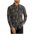 thumbnail image 2 of TKKCS Mens Graphic Button Down Shirts- Casual Regular Fit Vacation Lightweight Stretch Long Sleeve Shirts Black Size 2XL, 2 of 5