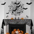 thumbnail image 4 of Accesorios De Fiesta De Halloween Mantel De Encaje Tela De Araña Negra Cortina De Ventana Pegatina De Murciélago Para La Decoración De Halloween Serendint HA037427-00, 4 of 6