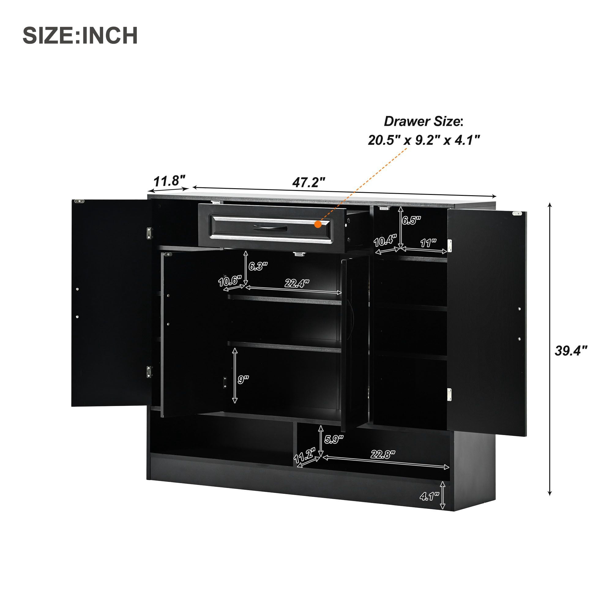 DEALTOPS Modern Minimalist Shoe Cabinet with Ample Storage Space and Adjustable Shelves, Freestanding Wooden Shoe Rack for Entryway - Black