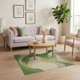 thumbnail image 3 of ODIKA 4'x6' Washable Area Rug Abstract Mid Wavy Striped Gradient Wave Decorative Cream Orange for Bedroom, Reading Nook, Pet Friendly & Non-Shedding, 3 of 7