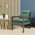 thumbnail image 5 of Costway Modern Accent Armchair Lounge Chair w/ Rubber Wood Legs & Steel Bracket Green, 5 of 9