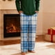 thumbnail image 4 of Pantalones de pijama largos para hombre, informales, con estampado a cuadros, holgados, deportivos, elásticos, rectos, vintage, con bolsillos, 4 of 9