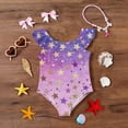 thumbnail image 5 of Abcomgle Toddler Swimsuit Girl 3t Gradient Stars One Piece Girls Swimsuit Ruffled Stretchy Girls Swimwear, 5 of 7
