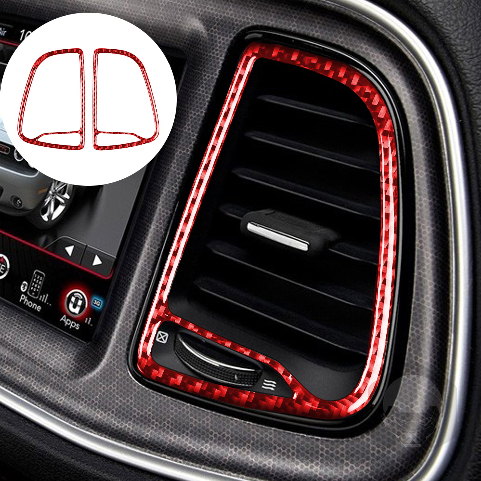 HIGH FLYING 2015-2019 for Dodge Challenger Car Accessories Side Steering Wheel Cover Decor Trim Carbon Fiber Grain 4PCS
