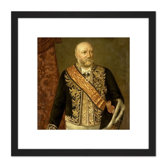Boudewijnse Portrait Cornelis Pijnacker Hordijk 8X8 Inch Square Wooden Framed Wall Art Print Picture with Mount