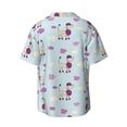 thumbnail image 2 of Vsdgher Poodle Dog Print Men's Wrinkle Free Untucked Cuban Shirt Business Casual Button Down Shirts Short Sleeve Shirt, 2 of 7