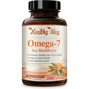 Healthy Way Pure Omega 7 Fatty Acids 200 Capsules 900mg Natural Sea Buckthorn Oil