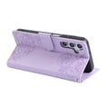 thumbnail image 3 of ELEHOLD Case for Samsung Galaxy S25 FE, Flower Embossed Flip Leather Wallet Phone Case with 3 Card Slots & Wrist Strap,Purple, 3 of 9