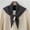 Dark Gray, variant on Women Knitted Triangular Scarf, Lightweight Soft Neck Warmer Shawl with Cut-Out, Versatile Knit Neck Wrap for Daily Fall Outfit