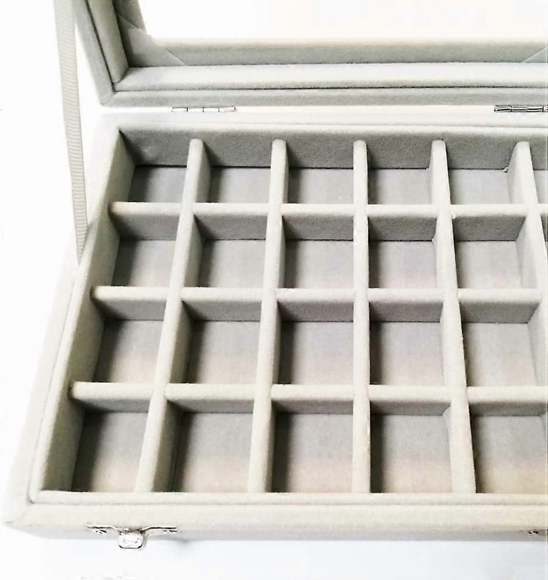 Jewelry Organizer Box With Clear Lid, Velvet Protection Jewelry Storage Case For Women And Girls, Adjustable Compartment Dividers (1)