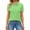 Fluorescent Green -CM13, variant on Womens 3/4 Length Sleeve Tops V Neck Casual Basic Tees Work Polo Shirts Collared Summer Top with Front Pocket Khaki 2XL