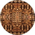 thumbnail image 1 of Ahgly Company Indoor Round Abstract Orange Modern Area Rugs, 7' Round, 1 of 4