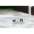 thumbnail image 4 of Gem Stone King 18K White Gold Earrings Round Persian Blue Moissanite Diamond (0.52 Cttw), 4 of 4