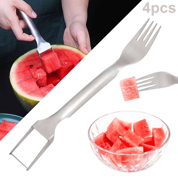 Cortador Tenedores Frutas Duradero 2 en 1 Accesorios para Cortar Tenedor Sandía