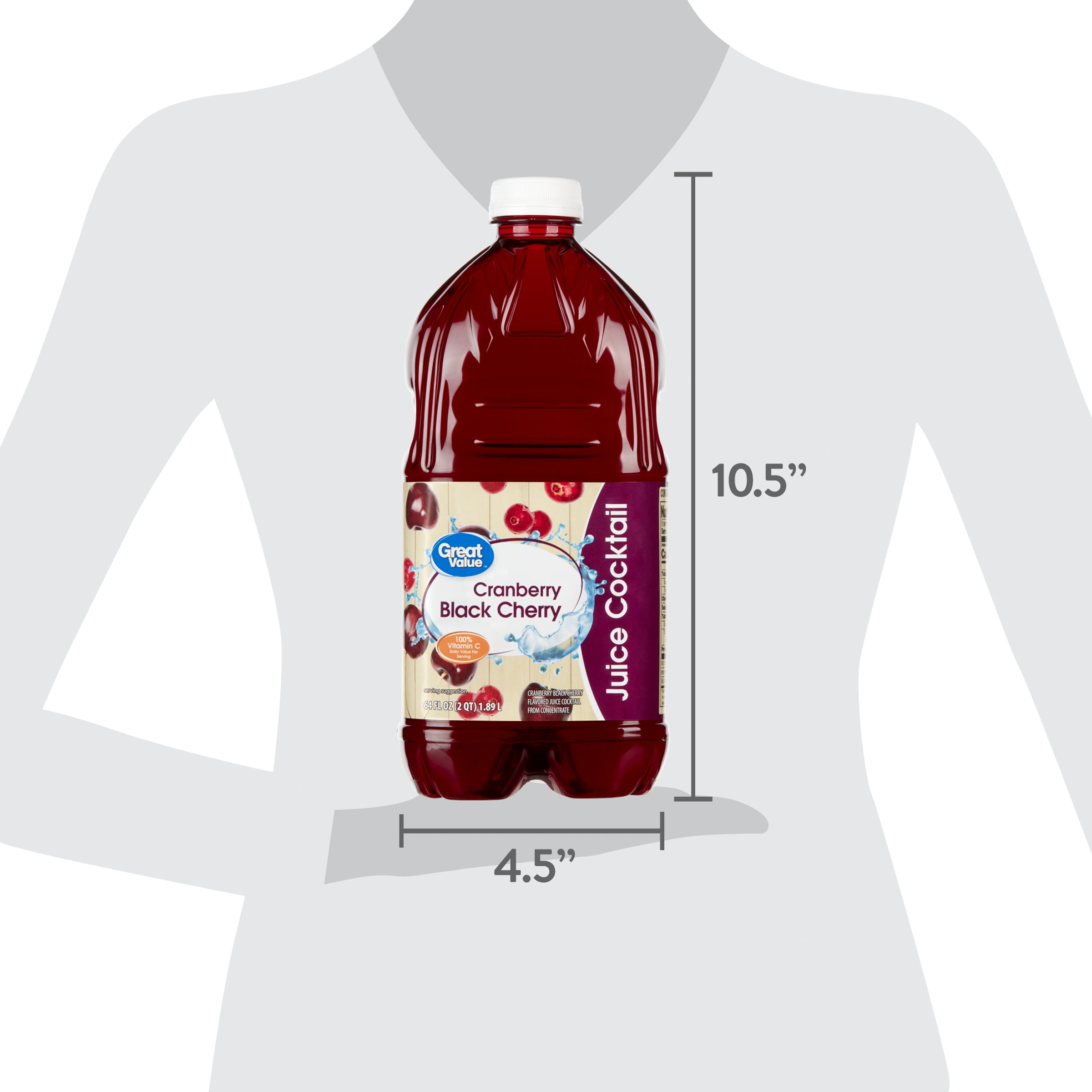 Great Value Cranberry Black Cherry Juice Cocktail 64 fl oz